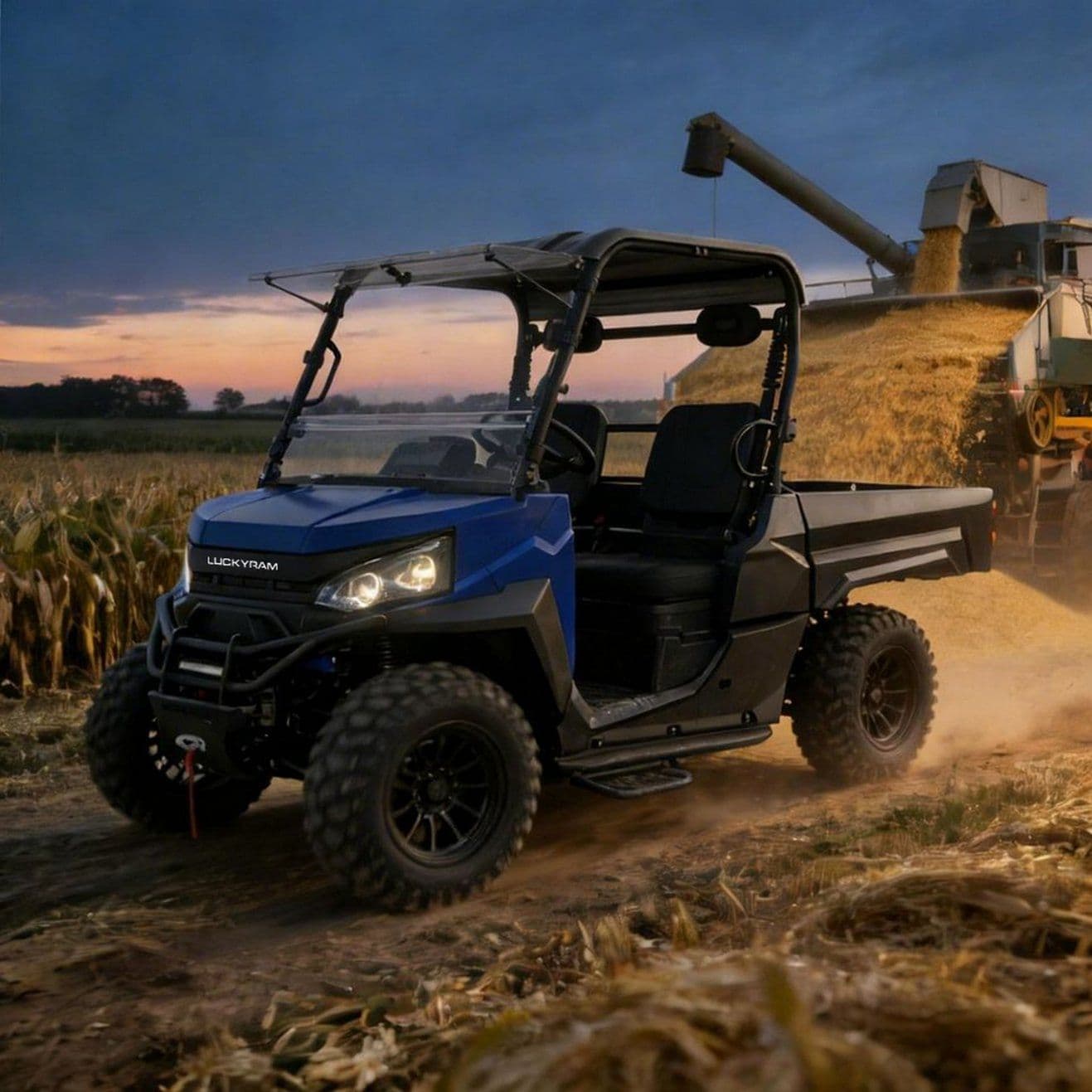 4WD Elektrisk UTV 14 tommer dæk 1000 kg bugsering til ejendomsvedligeholdelse