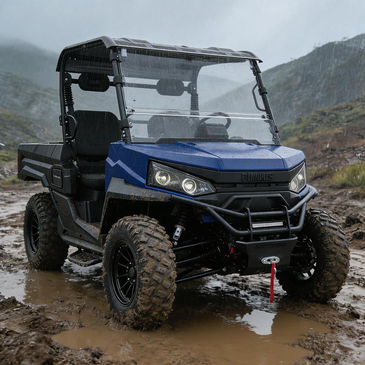 PKE Keyless Start-up System 10KW AC Motor Elektrisk UTV 400A Controller 80-100km Rækkevidde 4WD